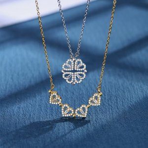 Clover Necklace | 18K Gold / Platinum Coated 925 Silver | Lucky Four Leaf Clover